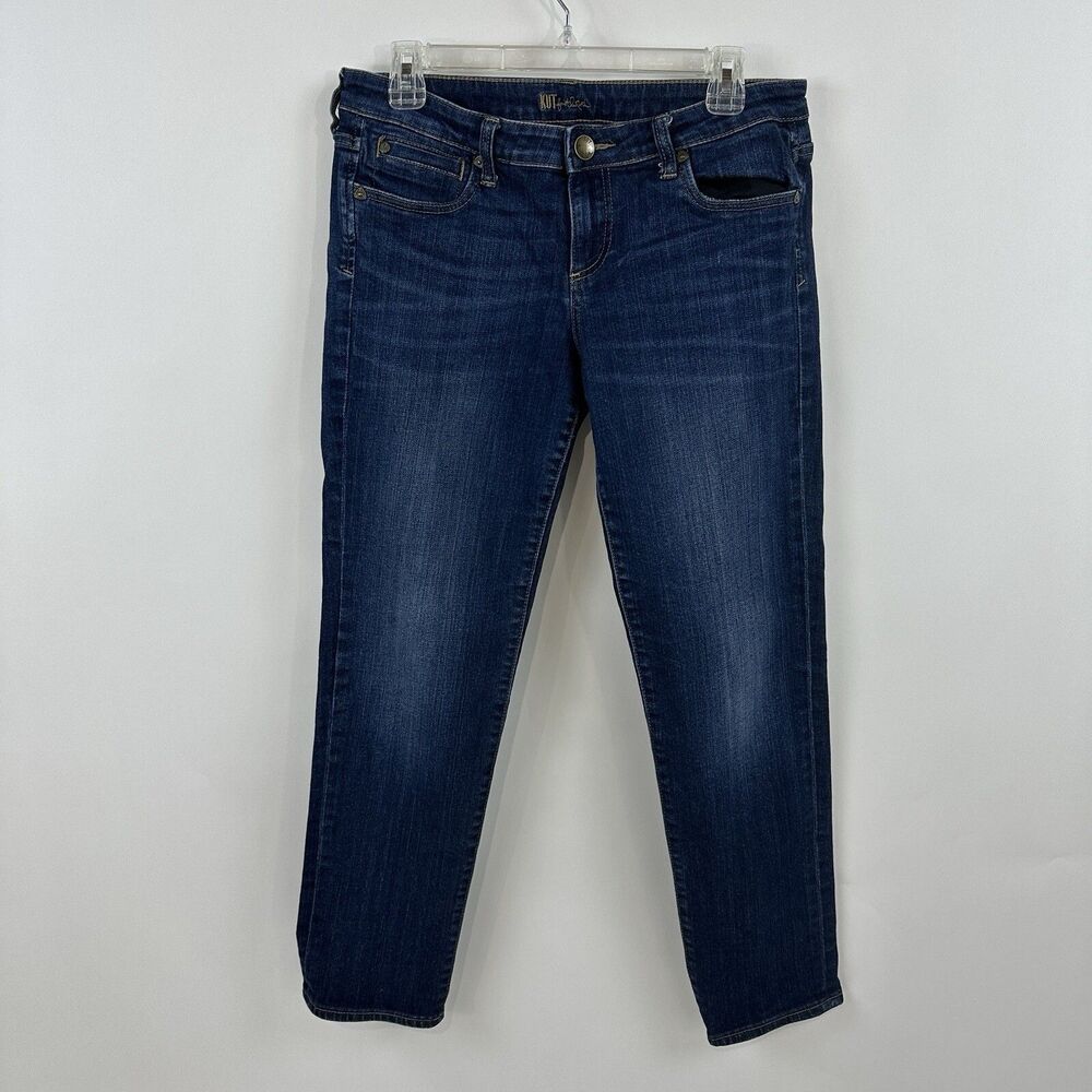 Kut From The Kloth Denim Jeans Women Size 8 Skinny Crop 32 X 28 Dark Wash
